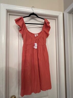 Roxy Coral Textured Midi Dress